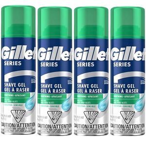 Gillette Series Sensitive Shave Gel 7oz – 4 Pack Aloe Vera Soothing Formula